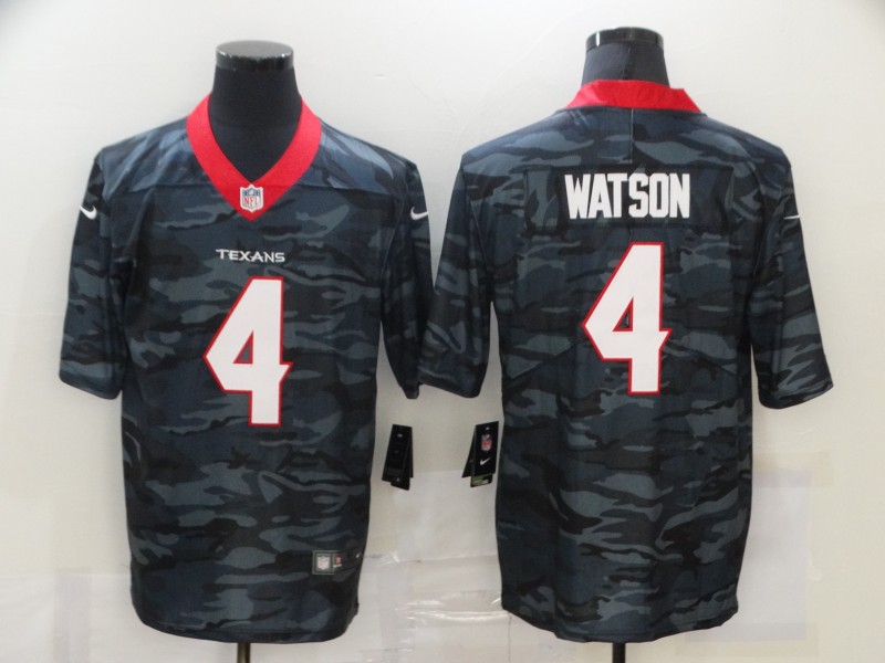 Men's Houston Texans Deshaun Watson #4 Gray Camouflage Jersey